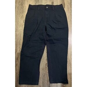 Wrangler Riata‎ Mens Dark Wash Pleated Cotton Pants Size 42x30